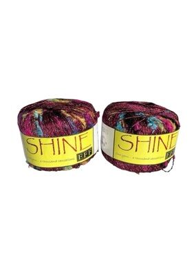 2  Filati FF SHINE #85 Burgundy Red DK‎ 50g Yarn Skein FFF Novelty Tufts Italy